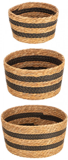 Набор плетеных корзин с крышками