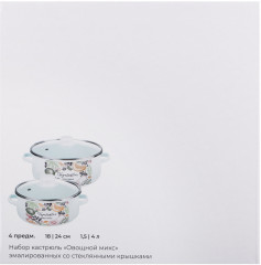 Набор кастрюль с крышкой «Овощной микс» - Фото 7