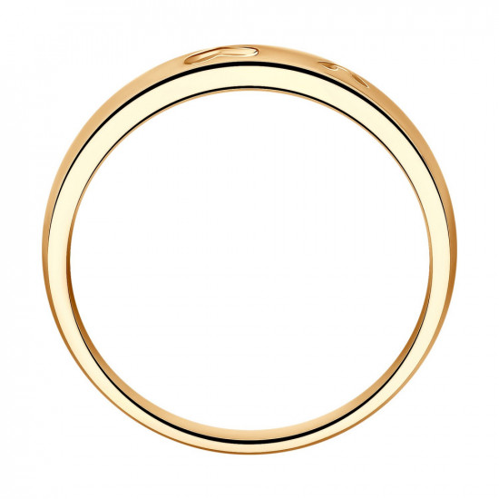 Кольцо помолвочное из золоченого серебра с фианитом