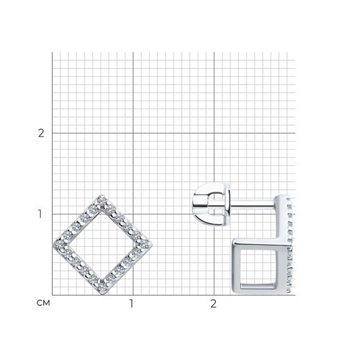 Серьги из серебра с фианитами