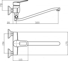 Смеситель для ванны с душем - Фото 5