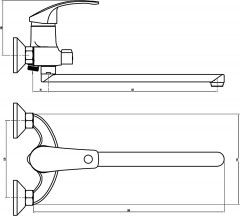 Смеситель для ванны с душем - Фото 5