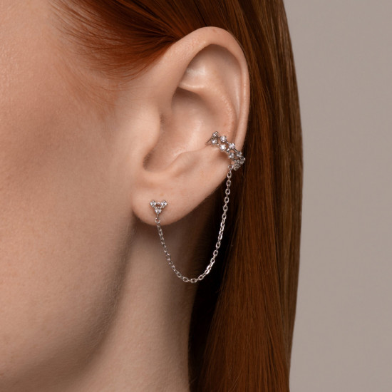 Серьги из серебра с фианитами