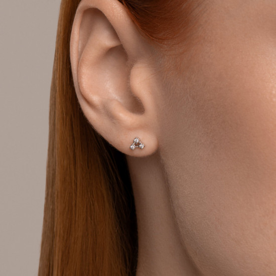 Серьги из серебра с фианитами