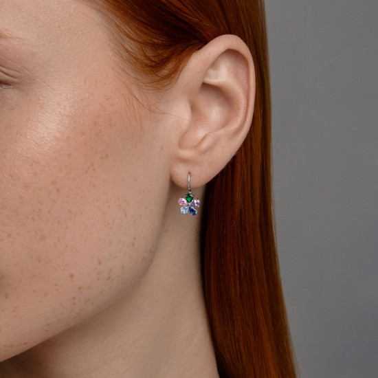 Серьги из серебра с фианитами