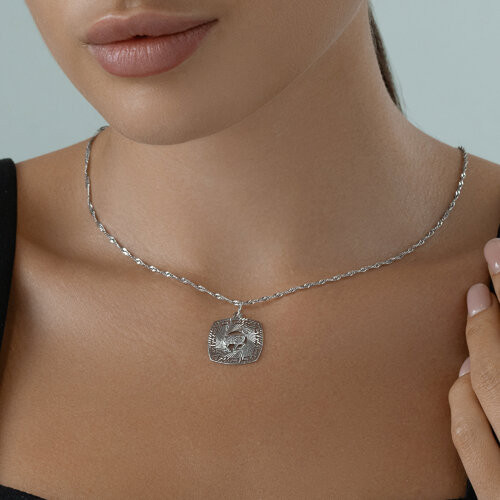 Подвеска из серебра с алмазной гранью «Знак зодиака Овен»