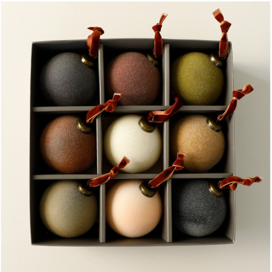 Набор бархатных ёлочных шаров