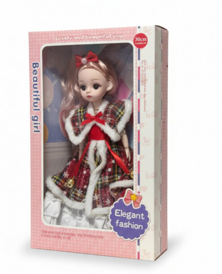 Новогодняя шарнирная музыкальная кукла-брелок