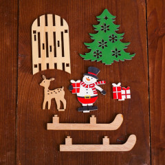 Декор «Снеговик с оленем на санях» - Фото 3