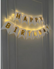 Растяжка флажков с гирляндой «Happy Birthday» - Фото 1