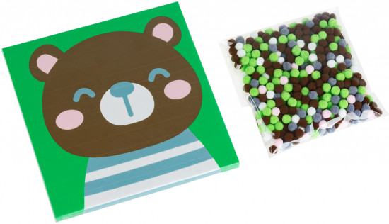 Аппликация помпонами «Мишка»