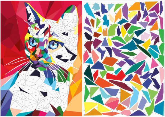 Аппликация наклейками «Неоновые кошки»