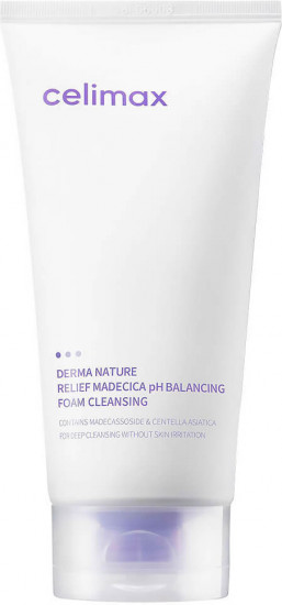 Слабоксилотная очищающая пенка для умывания «Derma Nature Relief Madecica pH Balancing Foam Cleansing»