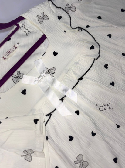 Пижама-двойка женская «Черные сердечки»