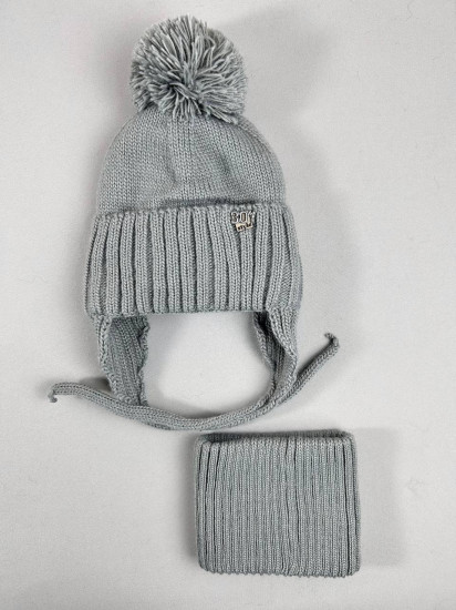 Детский зимний комплект шапка со снудом для мальчиков