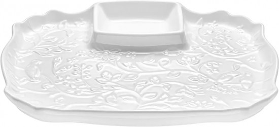 Блюдо для шашлыка с соусницей «Птички на ветке»