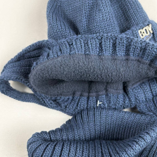 Детский зимний комплект шапка со снудом для мальчиков