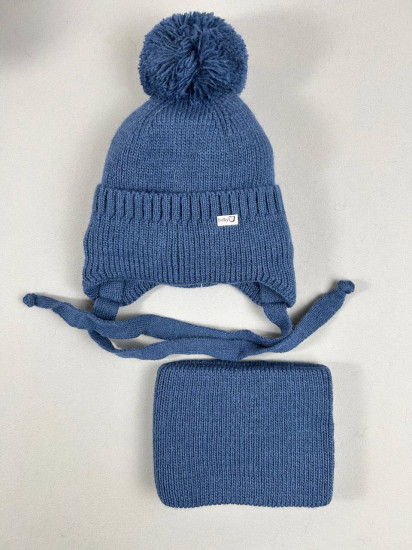 Детский зимний комплект шапка со снудом для мальчиков