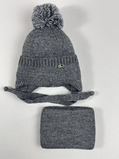Детский зимний комплект шапка со снудом для мальчиков