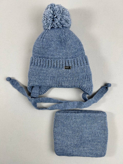 Детский зимний комплект шапка со снудом для мальчиков