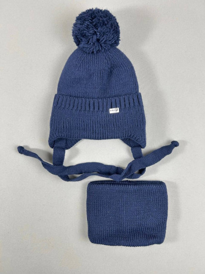 Детский зимний комплект шапка со снудом для мальчиков