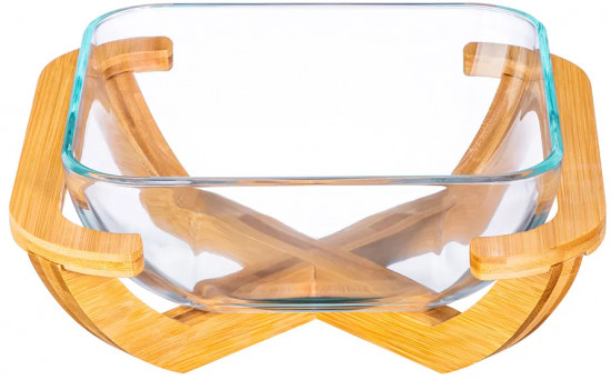 Блюдо для сервировки и запекания на бамбуковой подставке «Glaskraft»