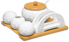 Набор посуды для сервировки на подставке «Птички на ветке» - Фото 2