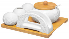 Набор посуды для сервировки на подставке «Птички на ветке» - Фото 3