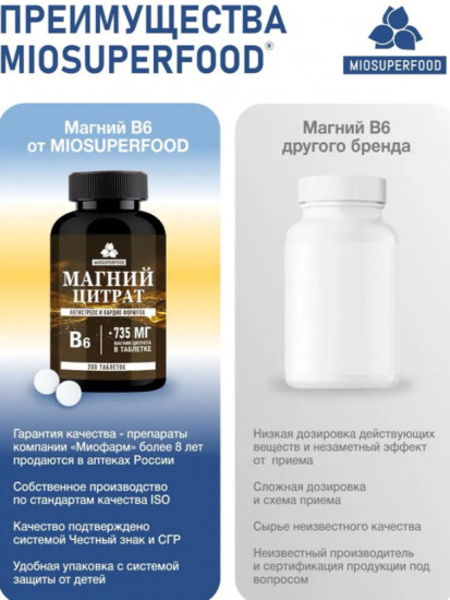 Таблетки «Магний цитрат В6»