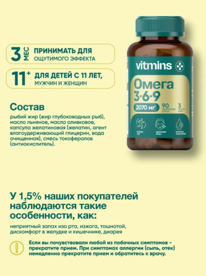 Витамины для взрослых и детей Омега 3-6-9