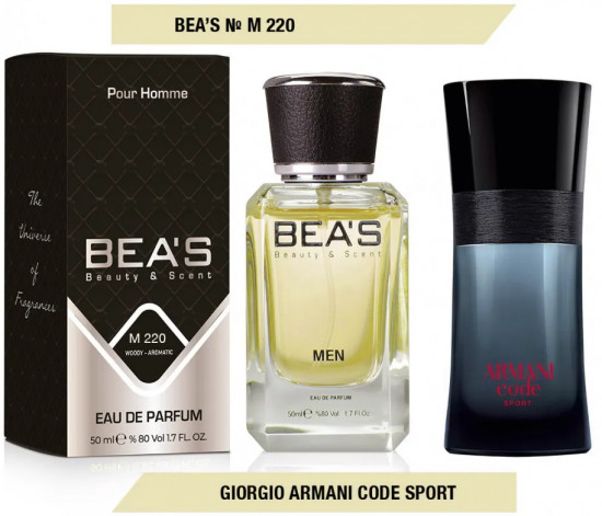 Парфюмированная вода по мотивам Giorgio Armani Code Sport «M220»