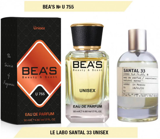 Парфюмированная вода по мотивам Le Labo Santal 33 «U755»