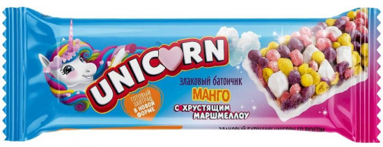 Батончик злаковый Unicorn «Манго с хрустящим маршмеллоу»