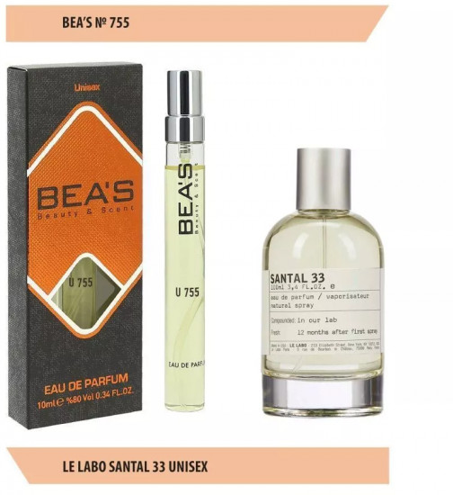 Парфюмированная вода по мотивам Le Labo Santal 33 «U755»