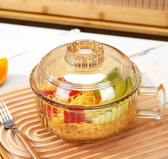 Стеклянная супница-миска с крышкой и ручкой - Фото 4