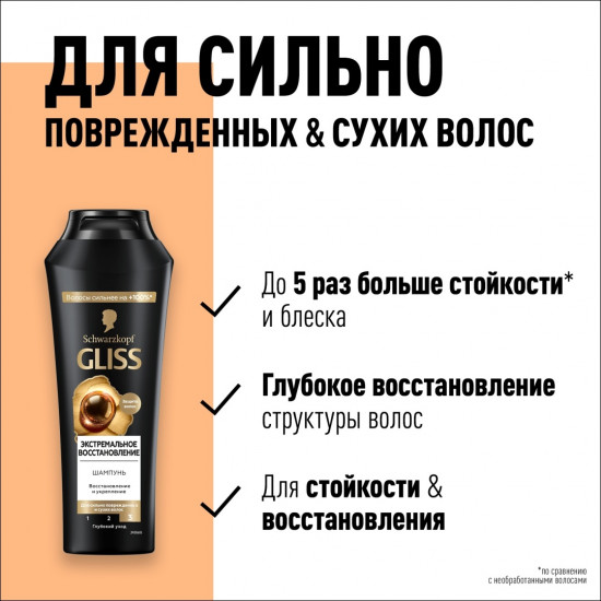 Шампунь для сильно поврежденных и сухих волос «Экстремальное восстановление»