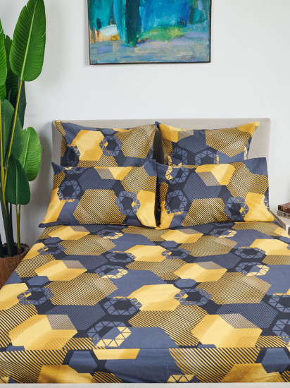 Простыня на резинке «Золотые шестигранники»