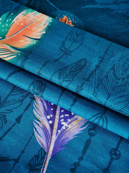 Простыня на резинке «Перья»