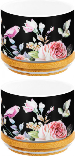 Набор банок с крышками для хранения и запекания «Певчие птички + Певчие птички на черном»