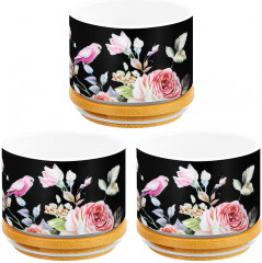 Набор банок с крышками для хранения и запекания «Певчие птички на черном» - Фото 4