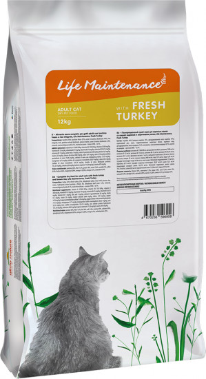 Сухой корм для взрослых кошек со свежей индейкой и коричневым рисом «Life Maintenance Fresh Turkey»