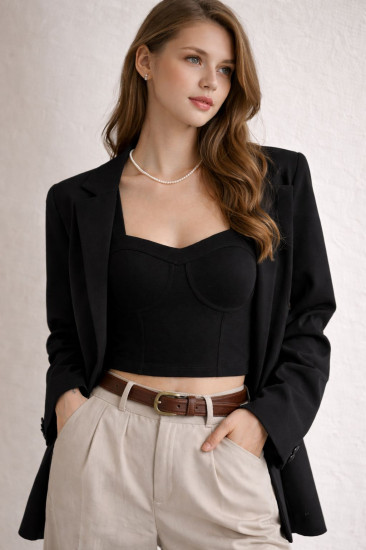 Корсет-топ на широких бретелях