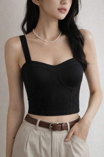 Корсет-топ на широких бретелях