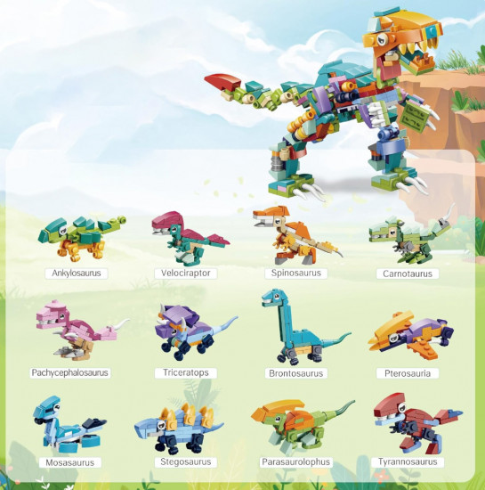 Адвент-календарь с конструктором «Динозавры+машины»