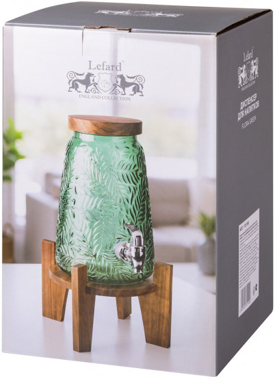 Диспенсер для напитков на деревянной подставке «Flora Green»
