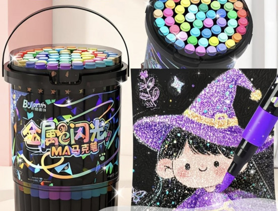 Набор акриловых маркеров с блеском