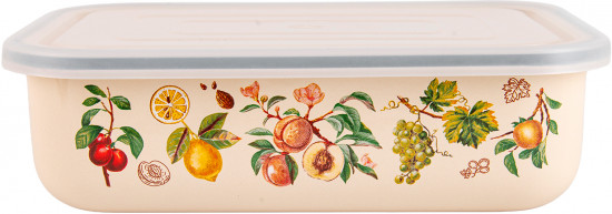 Лоток эмалированный с крышкой «Фруктовый сад»