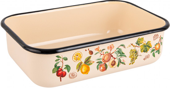 Лоток эмалированный с крышкой «Фруктовый сад»