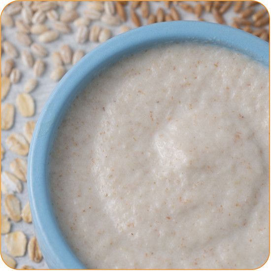 Каша ячменная со злаками с бананом и яблоком