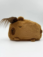 Пенал-косметичка плюшевый «Милая капибара с волосами» - Фото 5